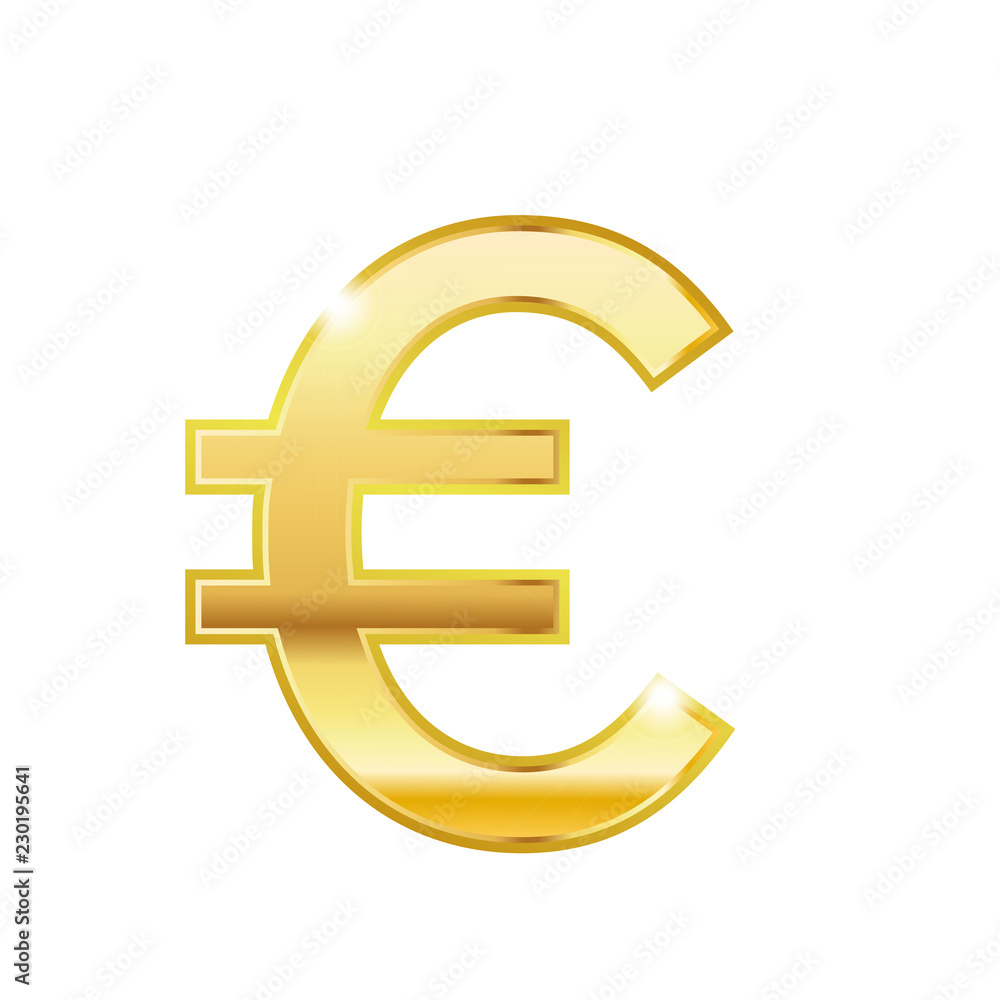 Golden euro symbol isolated web vector icon. Euro trendy 3d style vector icon. Golden euro currency sign Golden euro symbol isolated web vector icon. Euro trendy 3d style vector icon. Golden euro currency sign
