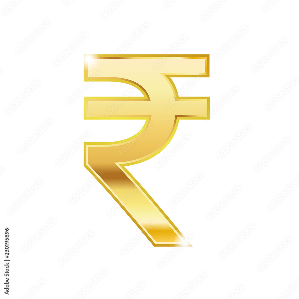 Golden rupee symbol isolated web vector icon. rupee trendy 3d style vector icon. Golden rupee currency sign Golden rupee symbol isolated web vector icon. rupee trendy 3d style vector icon. Golden rupee currency sign