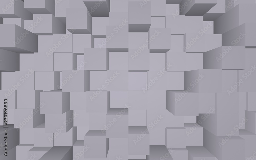 Abstract gray elegant cube geometric background. Chaotically advanced rectangular bars. 3D Rendering, 3D illustration Abstract gray elegant cube geometric background. Chaotically advanced rectangular bars. 3D Rendering, 3D illustration