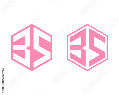 Set of 3S letters logo, 3 and S letters logo alphabet design