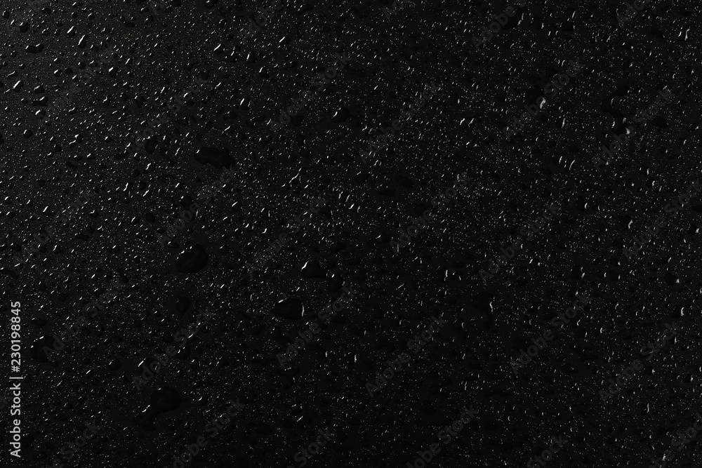 water drops on black background, abstract texture