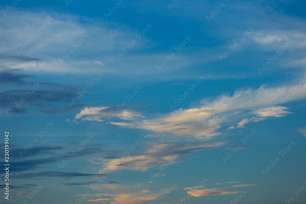 Natural beautiful blue sky and clouds