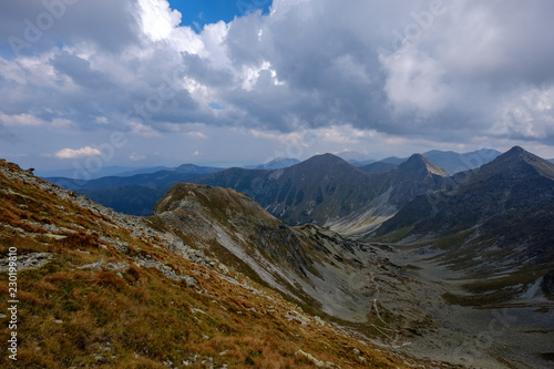 Fototapeta Naklejka Na Ścianę i Meble -  mountain panorama from top of Banikov peak in Slovakian Tatra mountains
