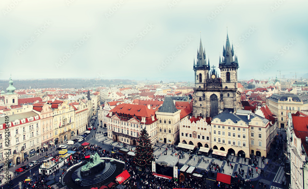 Obraz premium Prague top view