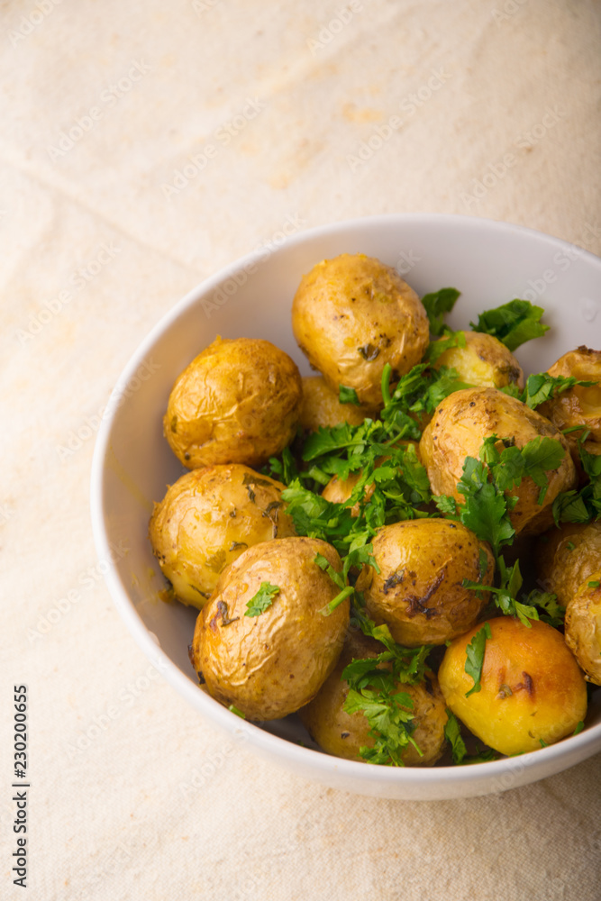 flavored baked potatoes with greens flavored baked potatoes with greens