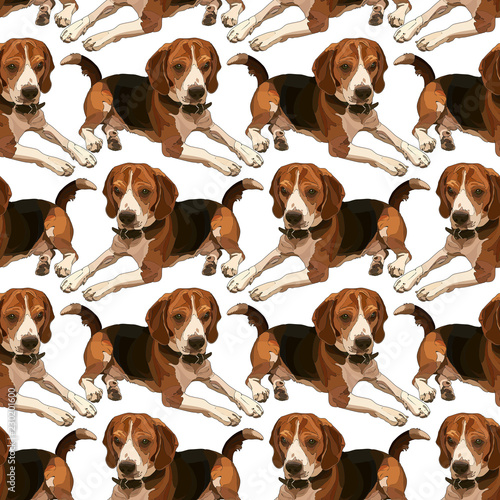 Seamless background with dogs