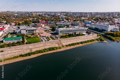 Panoramic view of city Autumn, Tom river.