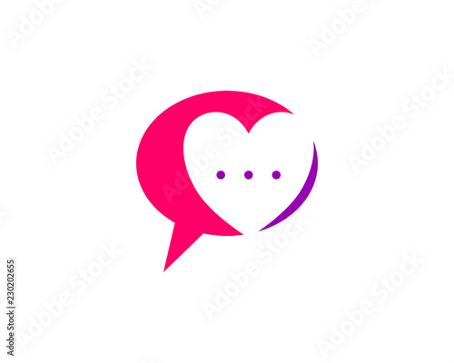 Love Chat Talk Love Logo Design Template