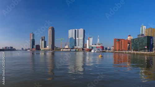 Rotterdam skyline at daylight  panoramic