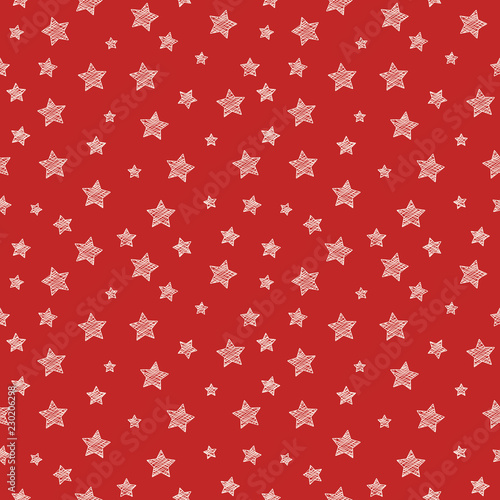 Concept of background with hand drawn stars. Vector.
