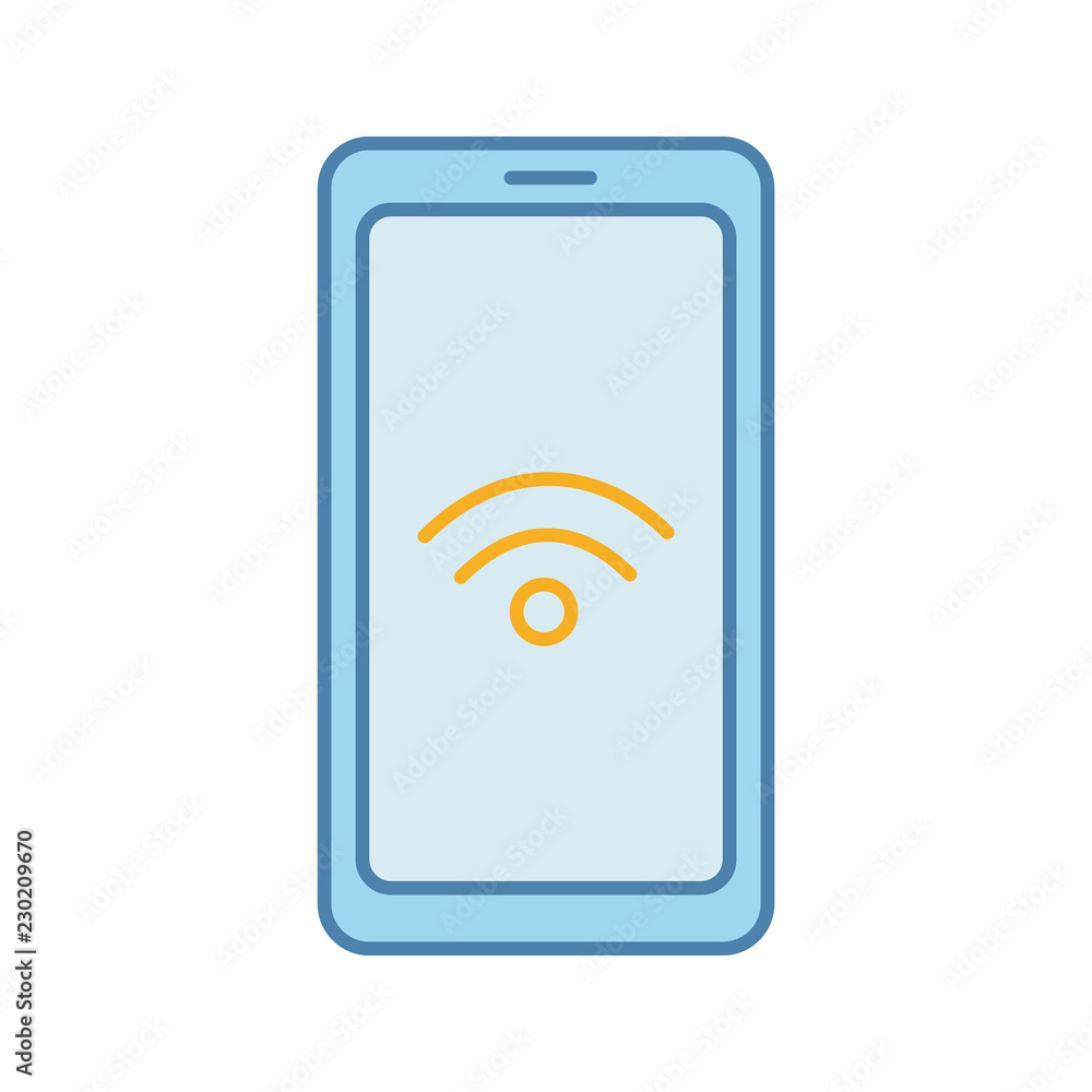 NFC smartphone signal color icon NFC smartphone signal color icon