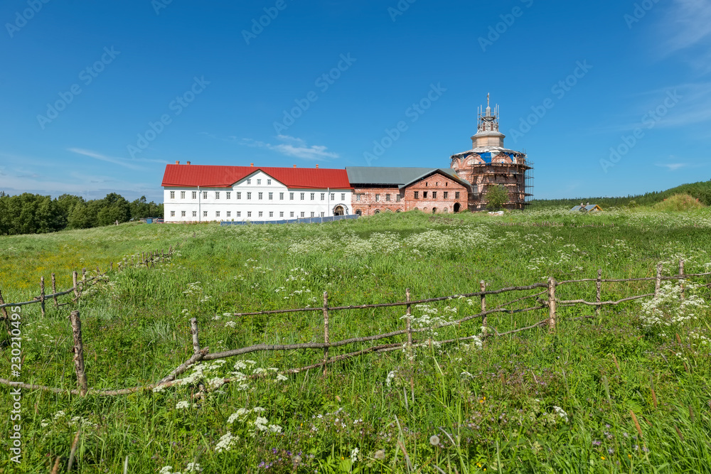 Holy Trinity Anzersky monastery of the Solovki monastery on an island Anzer (Russia, Arkhangelsk region, Solovki)