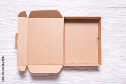 Flat cardboard box photo