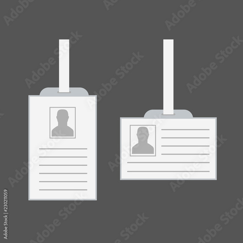 Id security cards and identification badge. Template of id card