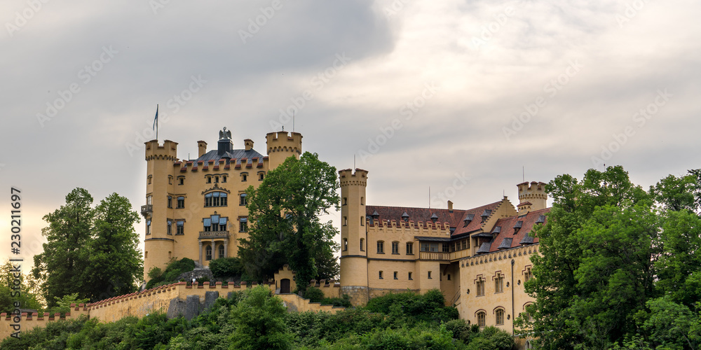 Castle Hohenschwangau in the Morning - view from Hohenschwangau village