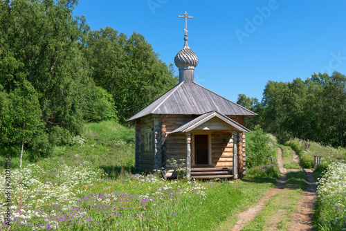 Chapel of the Icon of the Mother of God of the Sign at the Trinity Skete on Anzersky Island, Solovki Islands, Arkhangelsk Region, Russia photo