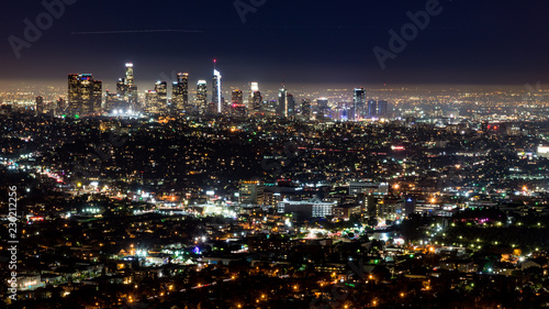 Los Angeles Downtown in Kalifornien bei Nacht, USA