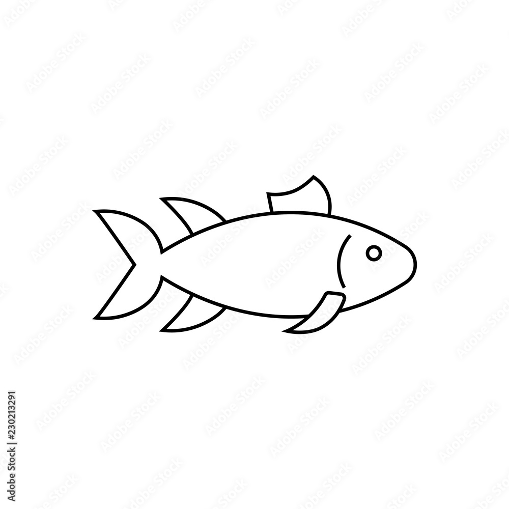 Fish icon vector isolated on white background, Fish transparent ...