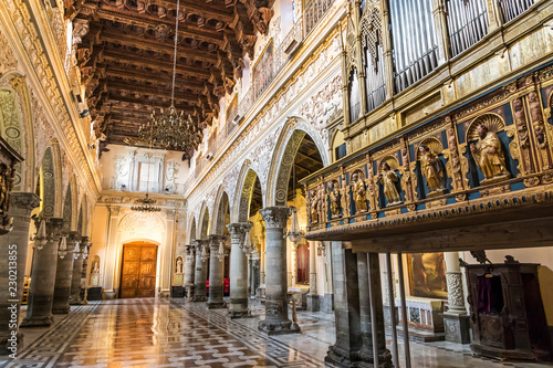 Interior of the Enna Cathedral  Duomo di Enna   Sicily  Italy