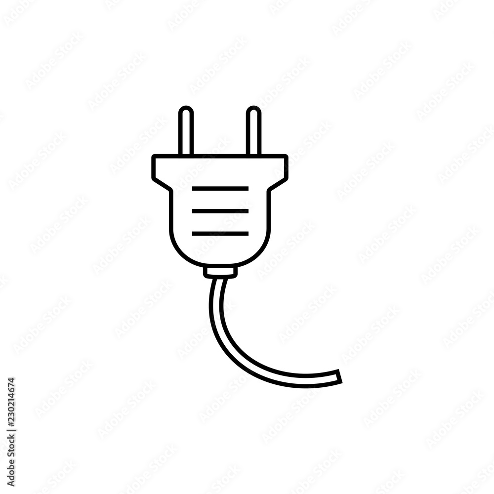 Electric plug outline icon. linear style sign for mobile concept and web design. Plug simple line vector icon. Symbol, logo illustration. Pixel perfect vector graphics Electric plug outline icon. linear style sign for mobile concept and web design. Plug simple line vector icon. Symbol, logo illustration. Pixel perfect vector graphics