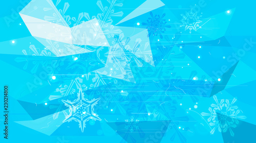 Snowflakes and festive lights - vector background with beautiful snowflakes that merrily shine and shimmer in color space