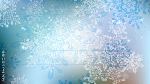 Snowflakes and festive lights - vector background with beautiful snowflakes that merrily shine and shimmer in color space