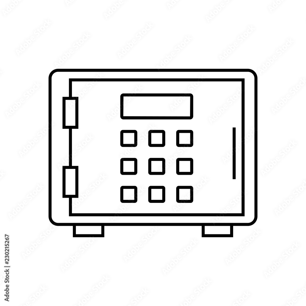Bank safe vector icon. linear style closed safe isolated. Security single isolated modern vector line design icon safe vault. Bank line icon outline vector sign linear style pictogram. Bank safe vector icon. linear style closed safe isolated. Security single isolated modern vector line design icon safe vault. Bank line icon outline vector sign linear style pictogram.
