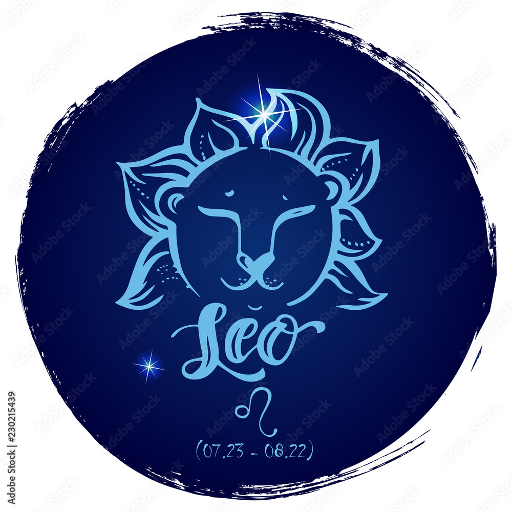 Round zodiac sign Leo