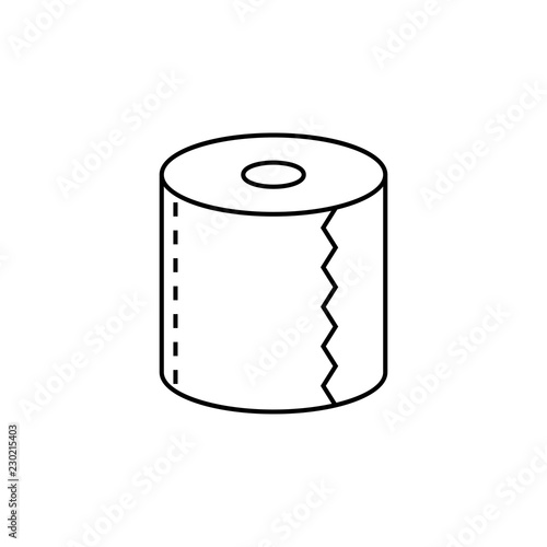 Toilet Paper sign. Vector. Flat style black icon on white. Premium quality graphic design elements. Modern sign, linear outline pictogram, simple thin line icon