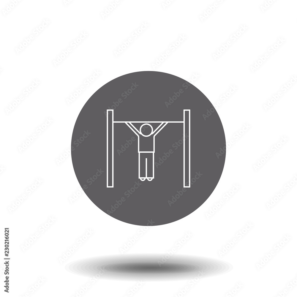 Fitness pull up line icon, fitness and sport, workout sign vector graphics, a linear pattern on a white background, eps 10. Fitness pull up line icon, fitness and sport, workout sign vector graphics, a linear pattern on a white background, eps 10.