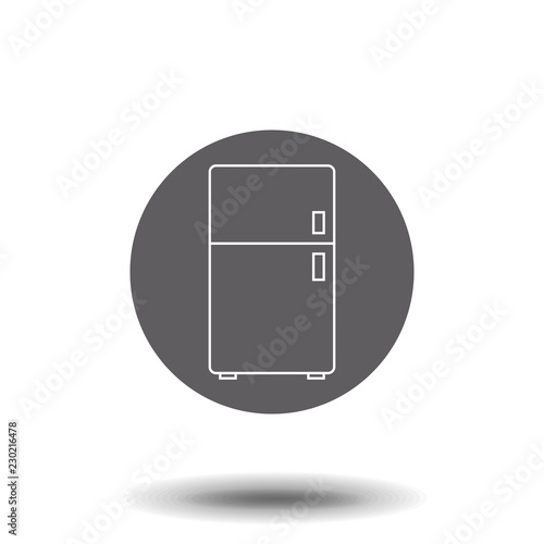 fridge freezer refrigerator condenser icon line black on white background