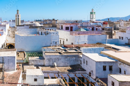 Beautiful view of white color medina o the Tetouan city, Morocco in Africa © pszabo