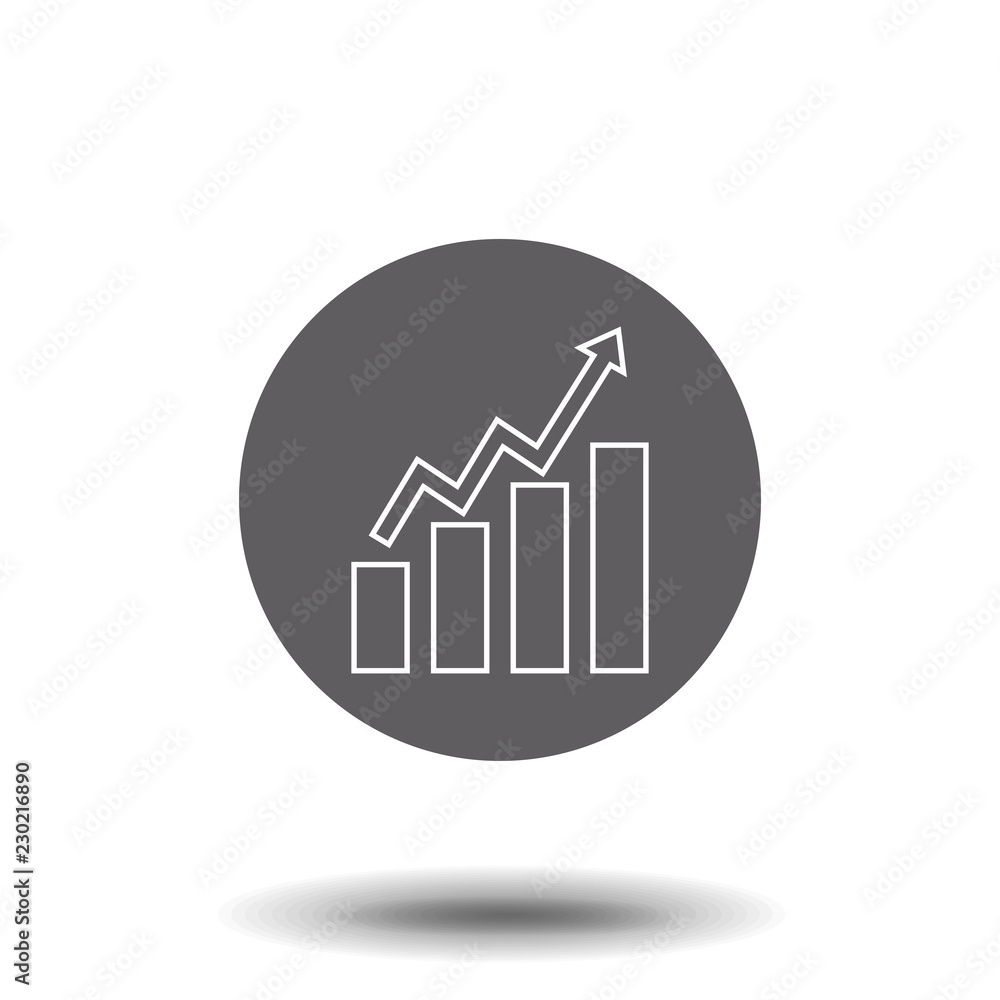 Business growing graph line icon, Infographic, finance and managment vector graphics, a linear pattern on a white background, eps 10. Business growing graph line icon, Infographic, finance and managment vector graphics, a linear pattern on a white background, eps 10.