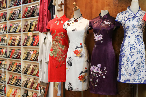 Chinese traditional dress store / cheongsam.