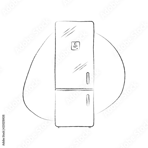 Fridge home kitchen appliances Household freezer. Vector illustration refrigerator