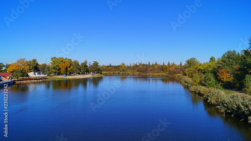 river, forest, autumn