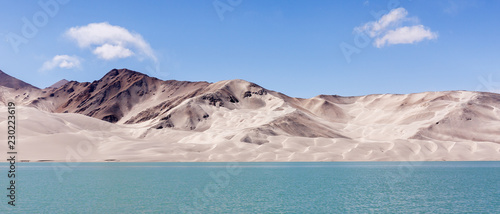 Panorama of sand dunes at Bulunkou River II(Karakorum Highway, Xinjiang, China)
