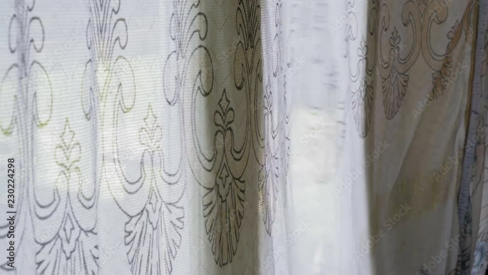 Curtain Swaying in the Wind in the Old House Curtain Swaying in the Wind in the Old House
