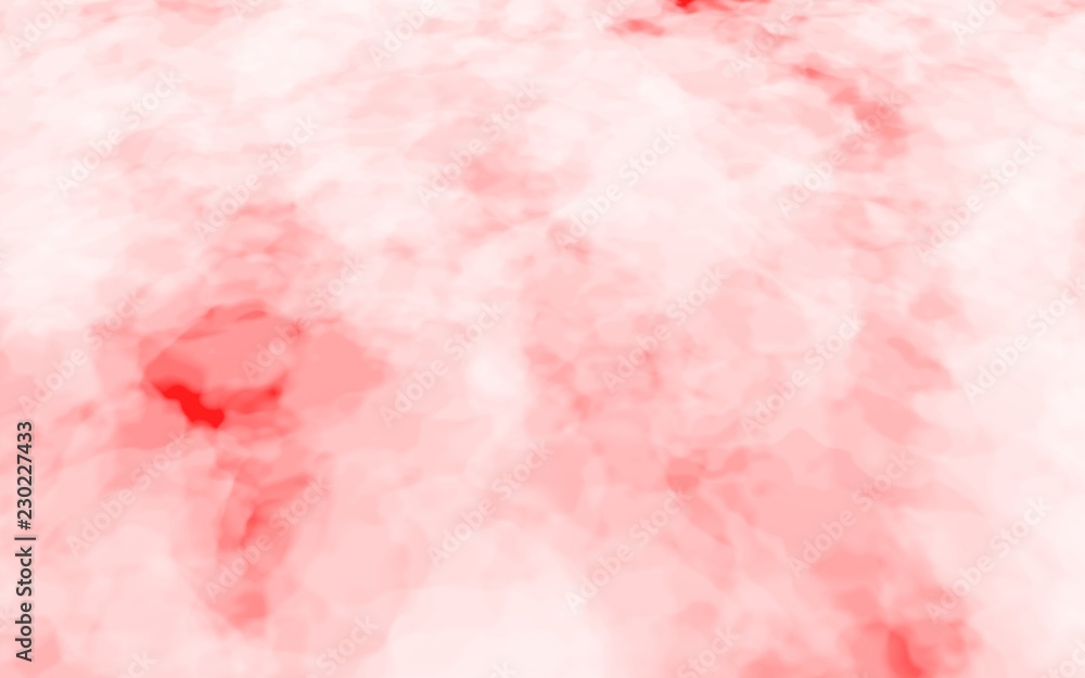 Background of abstract white color smoke isolated on red color background. The wall of white fog. 3D illustration