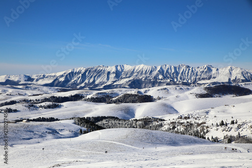 Lessina alps in winter  veneto  Italy