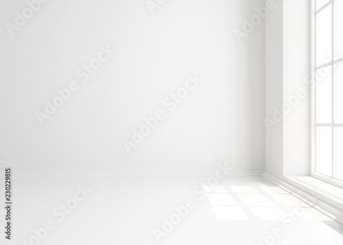Empty white background with window. Mockup, template.