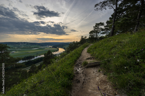 Abend über dem Naturschutzgebiet Grainberg-Kalbenstein bei Karlstadt, Landkreis Main-Spessart, Unterfranken, Bayern, Deutschland photo