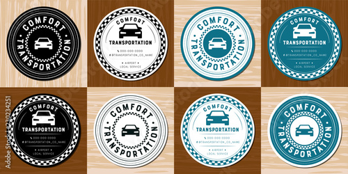 Drink Beer Coasters Design Taxi Transportation Car Service