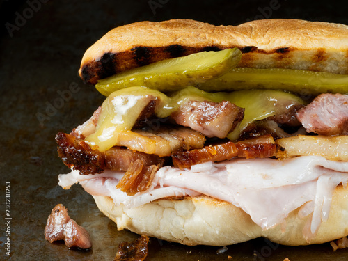 rustic cuban cubano sandwich photo