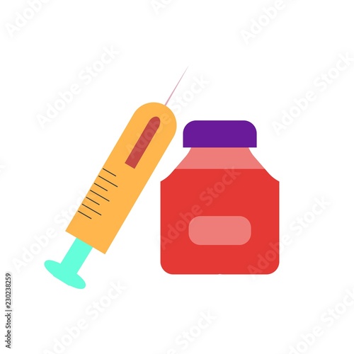 Syringe flat multi color Icon