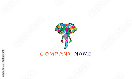 Color Elephant vector logo image photo