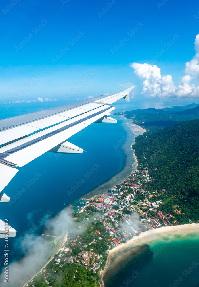 Island and sea view from aircraft Island and sea view from aircraft