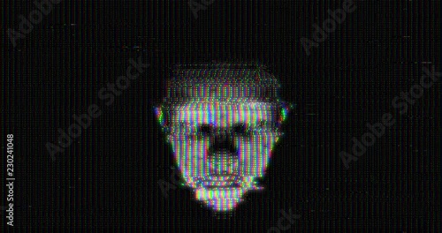 Artificial Intelligence Human Head Digital Noise Technology Animation