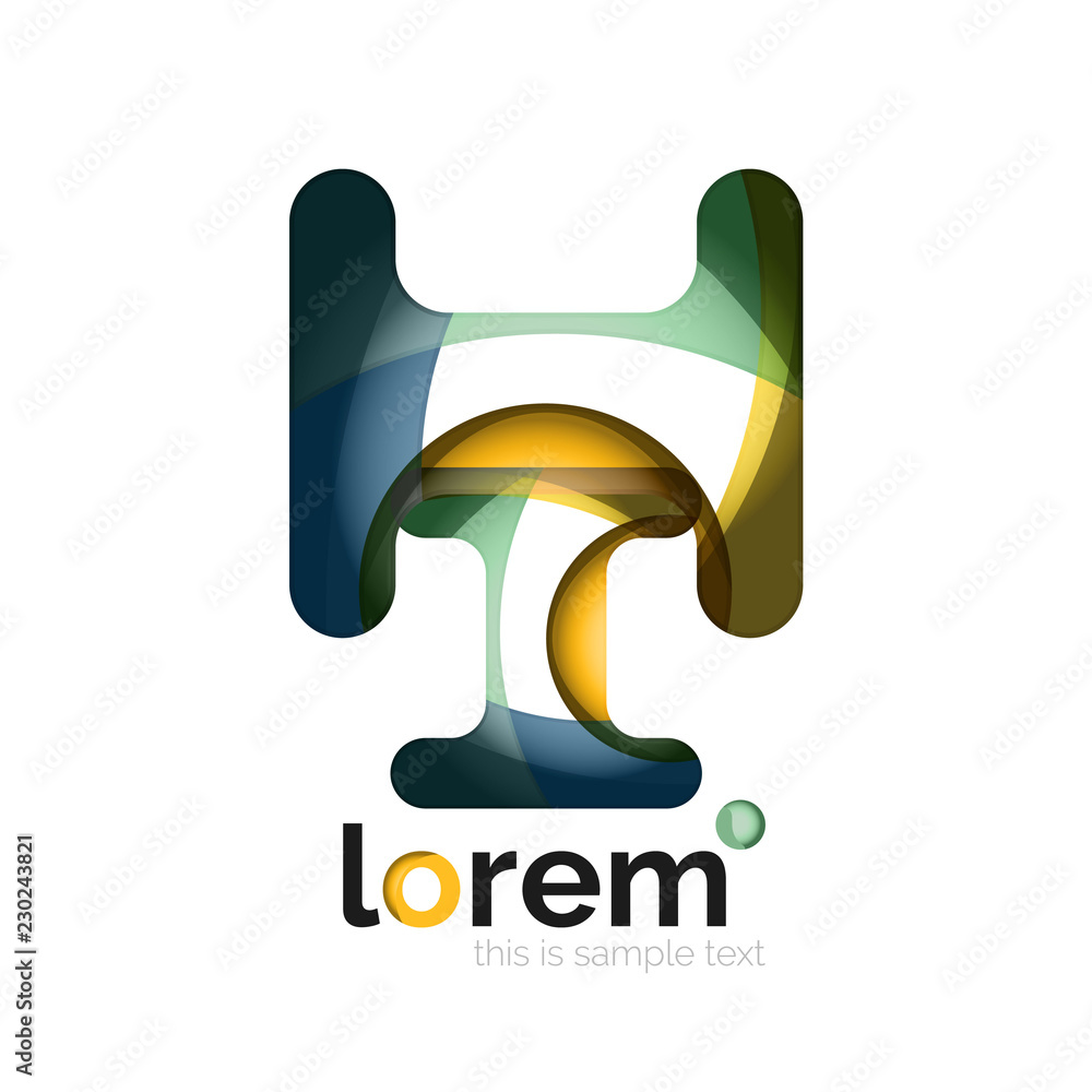 Abstract geometric design logo made of flowing elements Abstract geometric design logo made of flowing elements