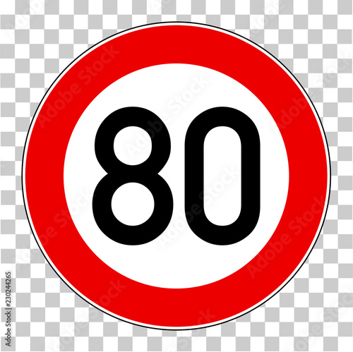 Verkehrsschild 80 Km/h